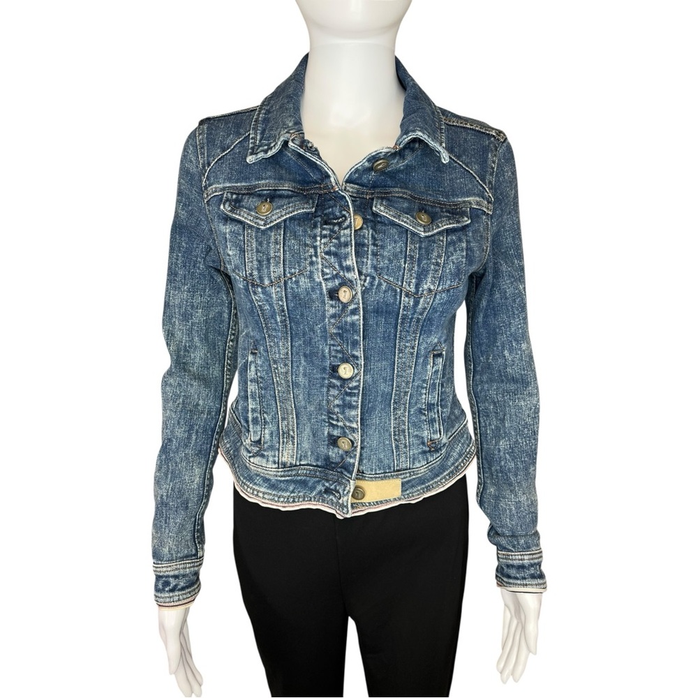Pilcro and the Letterpress Anthropologie Blue Jean Jacket XS